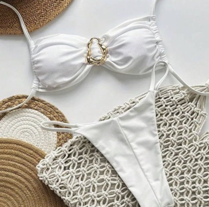 MAILLOT DE BAIN BLANC 2 PIECES 