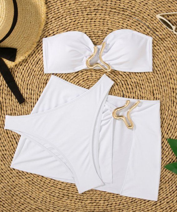 MAILLOT DE BAIN 3 PIECES/ BLANC