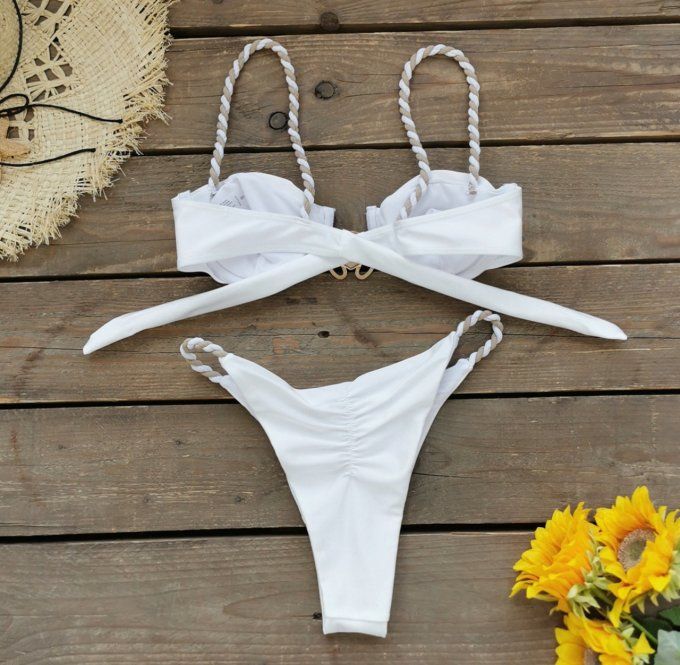 MAILLOT DE BAIN 2 PIECES / BLANC 